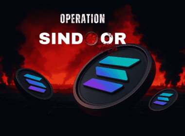 Operation Sindoor crypto token warning screen with Solana chart