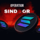 Operation Sindoor crypto token warning screen with Solana chart